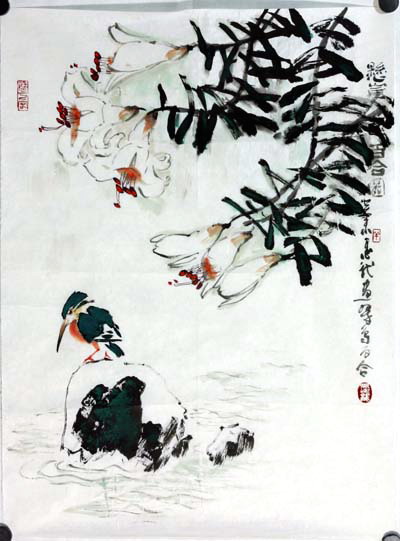 孙墨龙-百合翠鸟.jpg