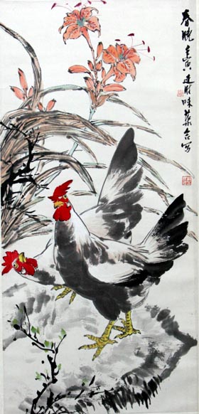 郭味蕖-萱花大鸡.jpg