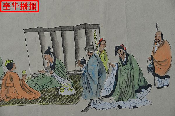 山东：89岁老翁张宗源手绘醉仙图局部。